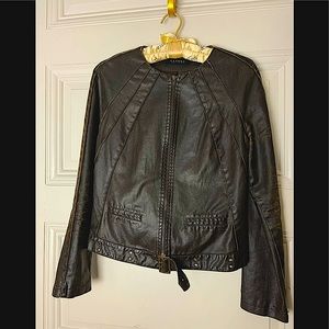 Sandro cropped faux leather jacket